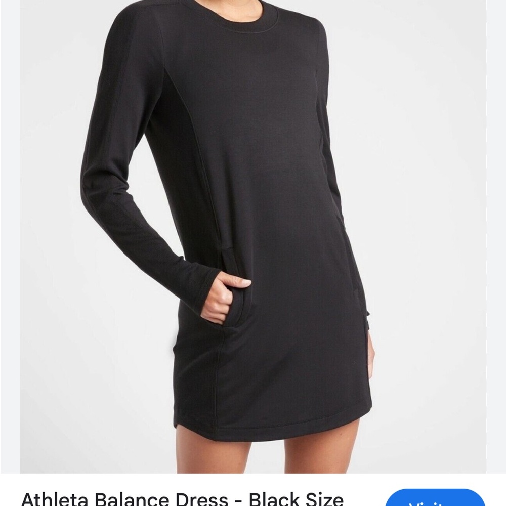 Athleta Black Long Sleeve Dress